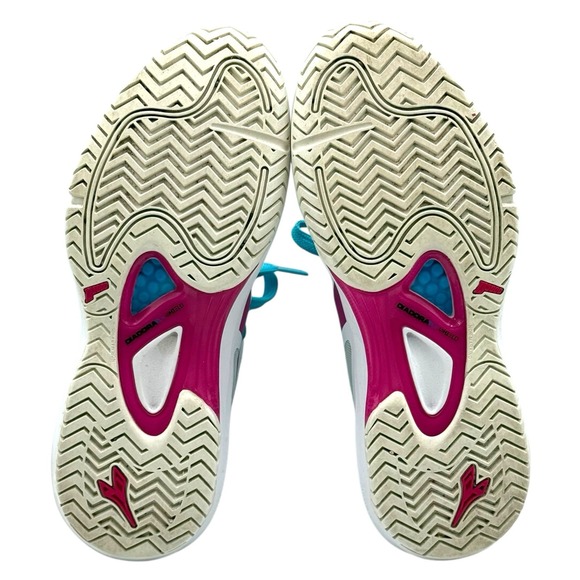 Diadora Speed Blushield Fly 3‎ Plus Ag Tennis Women Size 8 White Shoe PickleBall - Picture 7 of 8